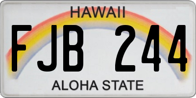 HI license plate FJB244