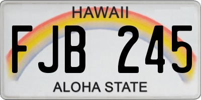 HI license plate FJB245