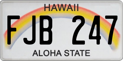 HI license plate FJB247