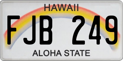 HI license plate FJB249