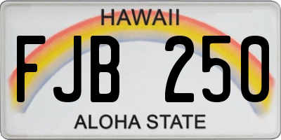 HI license plate FJB250