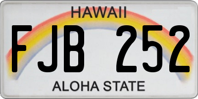 HI license plate FJB252