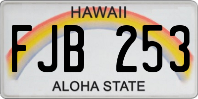 HI license plate FJB253