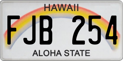 HI license plate FJB254