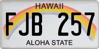 HI license plate FJB257