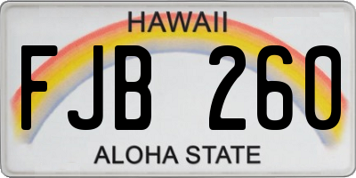 HI license plate FJB260