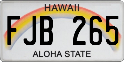 HI license plate FJB265