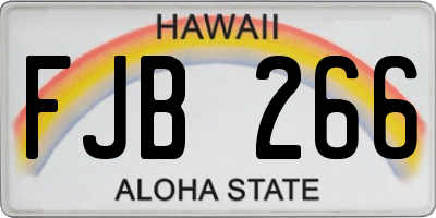 HI license plate FJB266