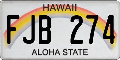 HI license plate FJB274