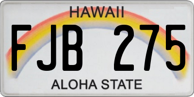 HI license plate FJB275
