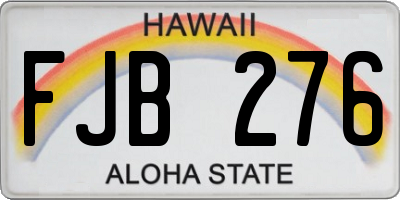 HI license plate FJB276