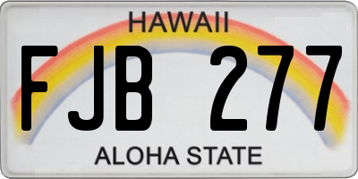 HI license plate FJB277