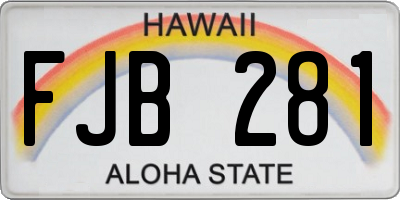 HI license plate FJB281