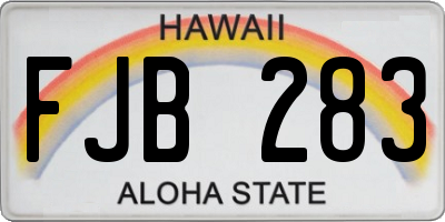 HI license plate FJB283