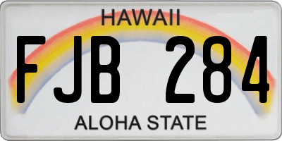 HI license plate FJB284