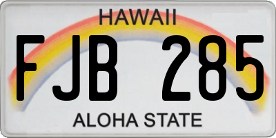 HI license plate FJB285
