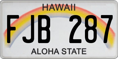 HI license plate FJB287