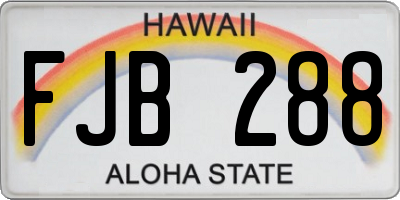 HI license plate FJB288