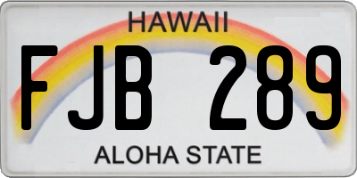 HI license plate FJB289