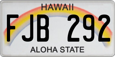 HI license plate FJB292