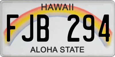 HI license plate FJB294