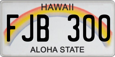 HI license plate FJB300