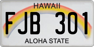 HI license plate FJB301