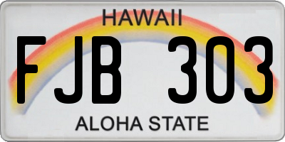 HI license plate FJB303