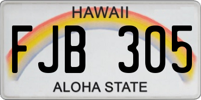 HI license plate FJB305