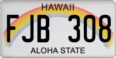 HI license plate FJB308