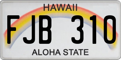 HI license plate FJB310