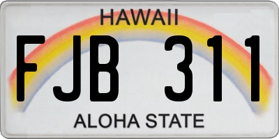 HI license plate FJB311