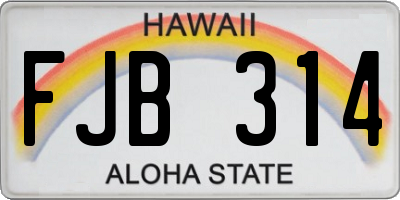 HI license plate FJB314