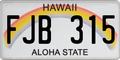 HI license plate FJB315