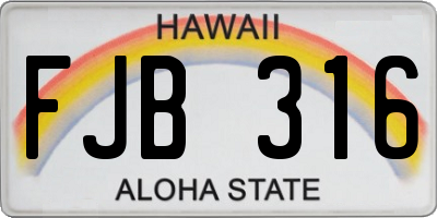 HI license plate FJB316