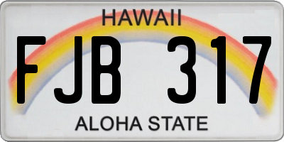 HI license plate FJB317