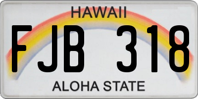 HI license plate FJB318