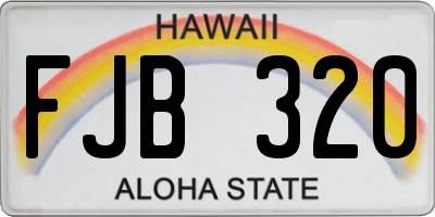 HI license plate FJB320