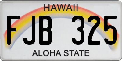 HI license plate FJB325