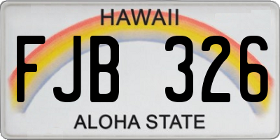 HI license plate FJB326
