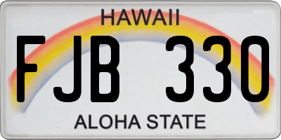 HI license plate FJB330