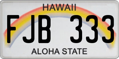 HI license plate FJB333