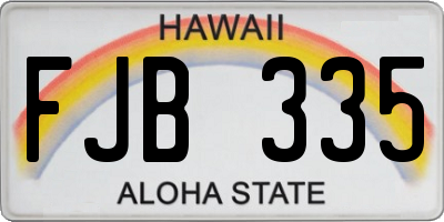HI license plate FJB335