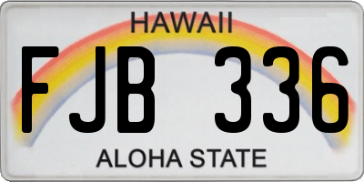 HI license plate FJB336