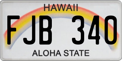 HI license plate FJB340