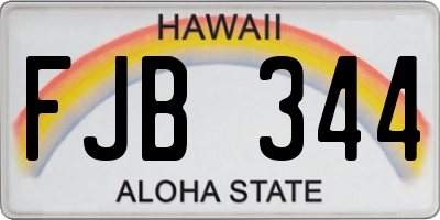 HI license plate FJB344