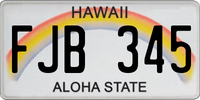 HI license plate FJB345