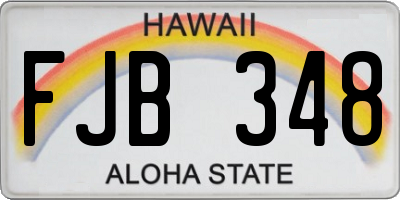 HI license plate FJB348
