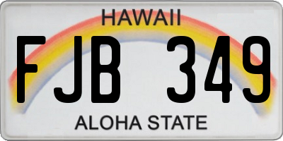 HI license plate FJB349