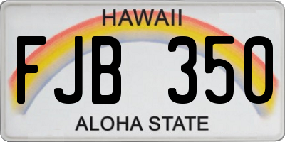HI license plate FJB350